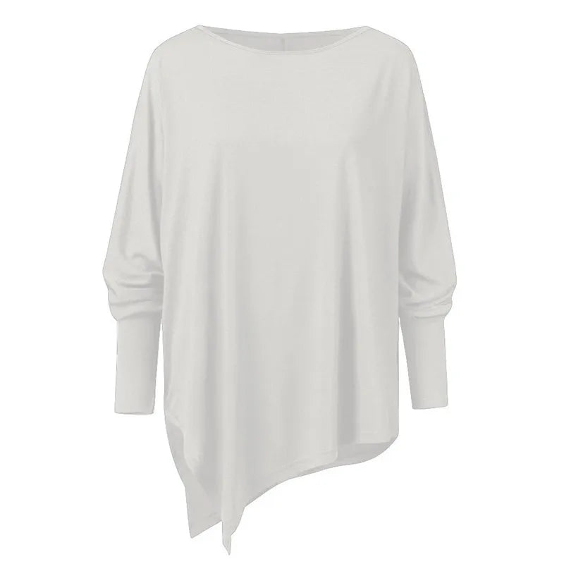 Cotton O Neck Long Sleeve Pullover Blouse