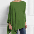 Cotton O Neck Long Sleeve Pullover Blouse
