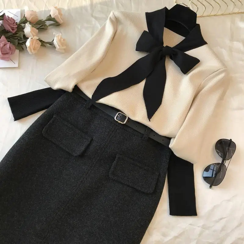 Long Slim Fit Skirt with Slit