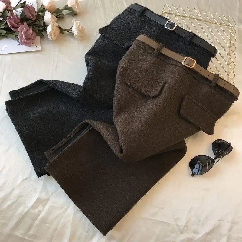 Long Slim Fit Skirt with Slit