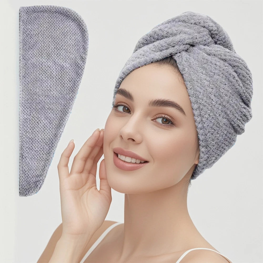 Solid color Absorbent Hair Towel Wrap