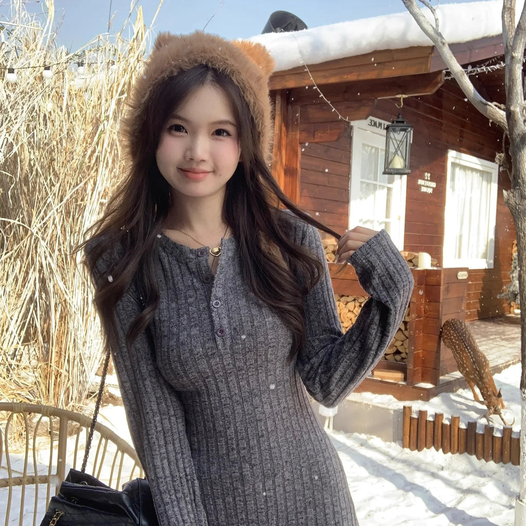 Long Sleeve Knitted Dress