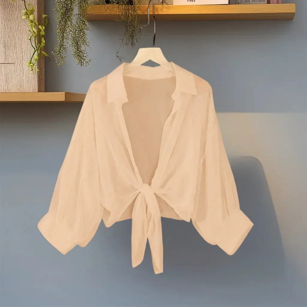 Women's Plus Size Front-Tie Loose Shirts
