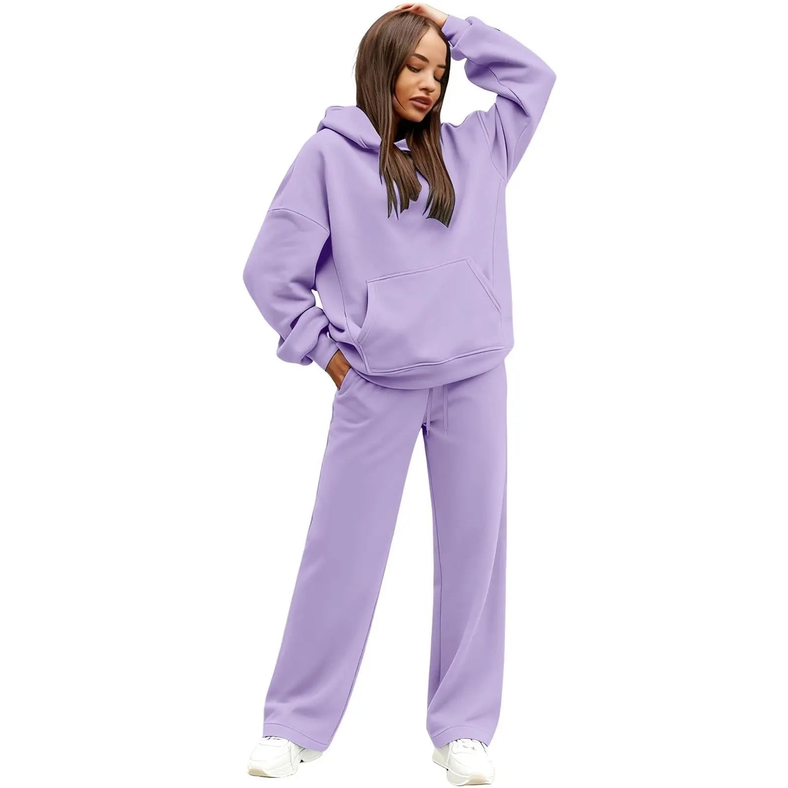 2 PiecePullover Tops And Wide Leg Pants Sweatsuit