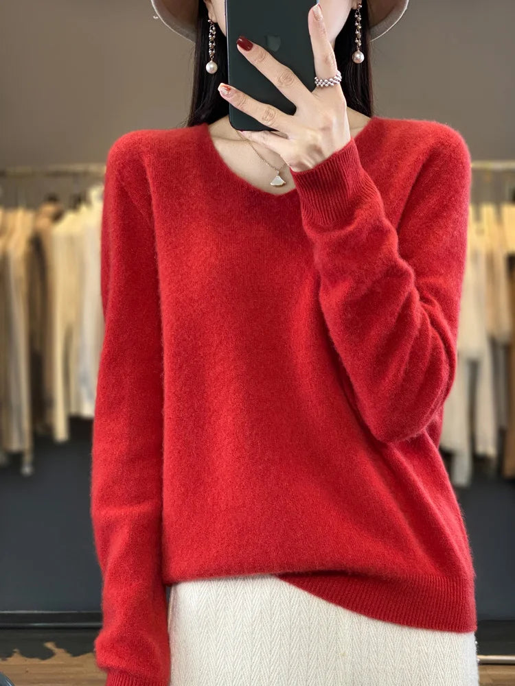 100% Merino Wool Cashmere Pullover Sweater