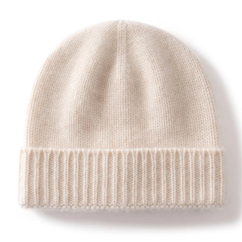 100% Cashmere Knitted Hat with Ear Protection