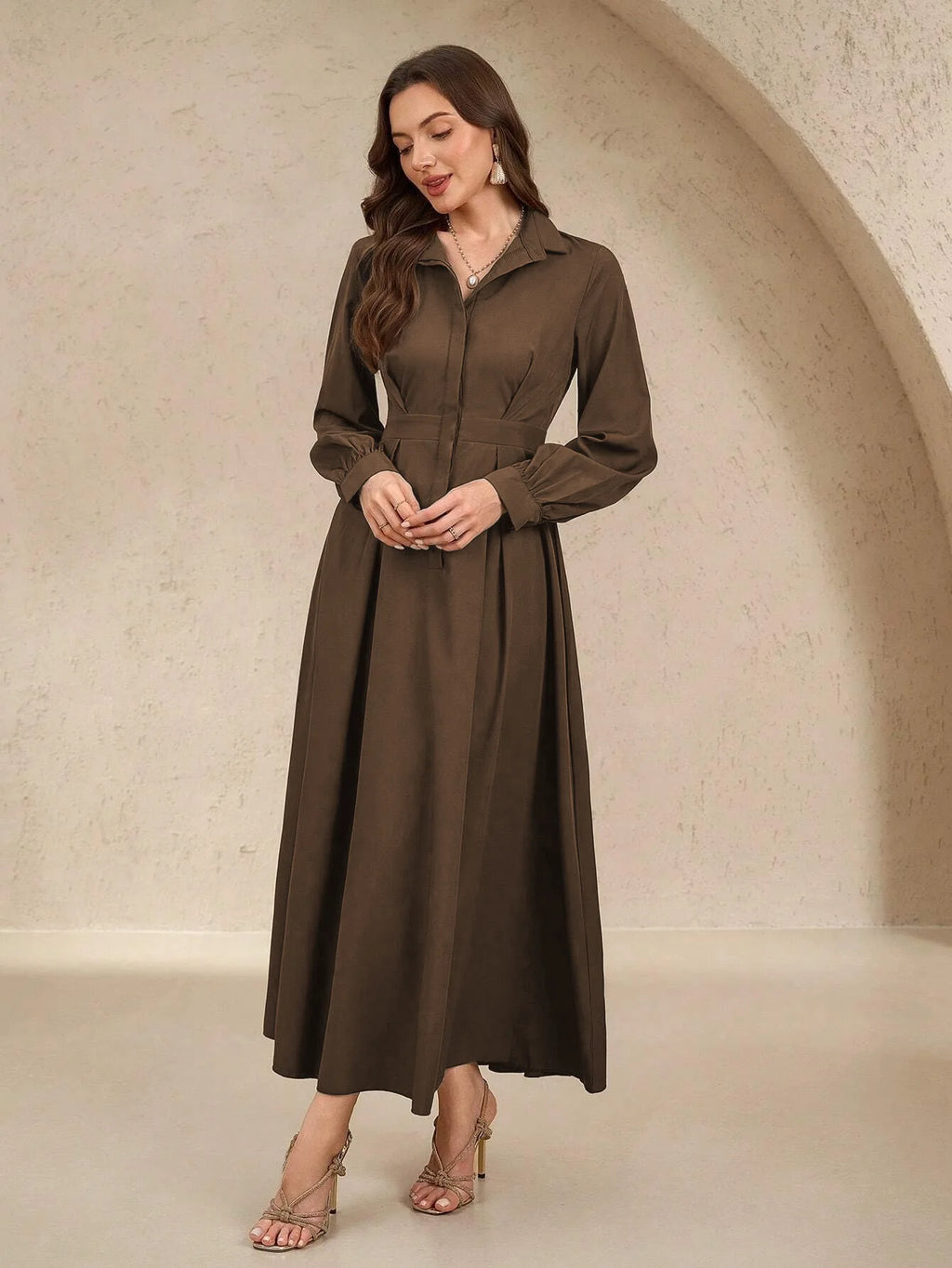 Women's Button-up, Long Dress