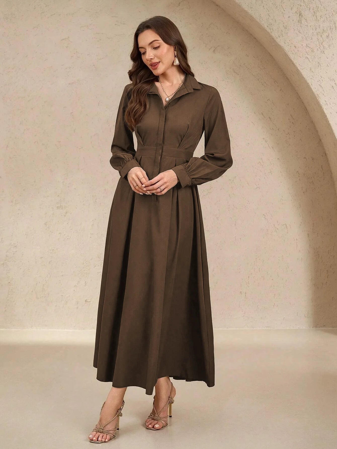 Women's Button-up, Long Dress