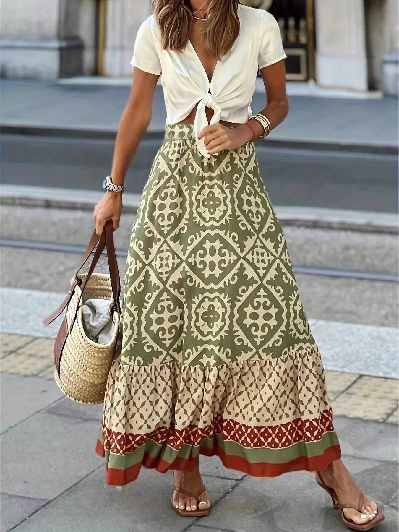 Plus Size Women's Summer Bohemian Skirt