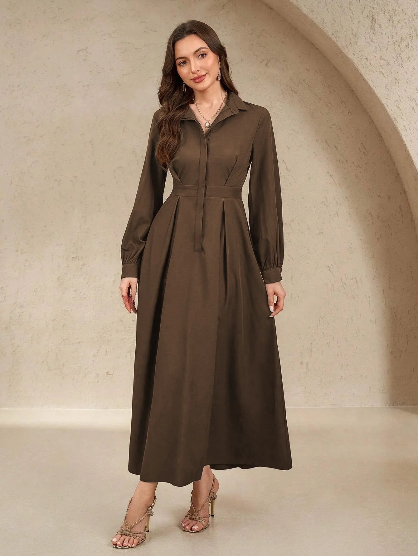 Women's Button-up, Long Dress