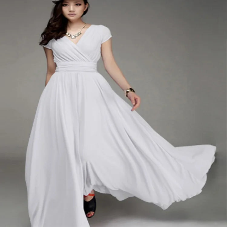 Women's Short Sleeve Chiffon Dress