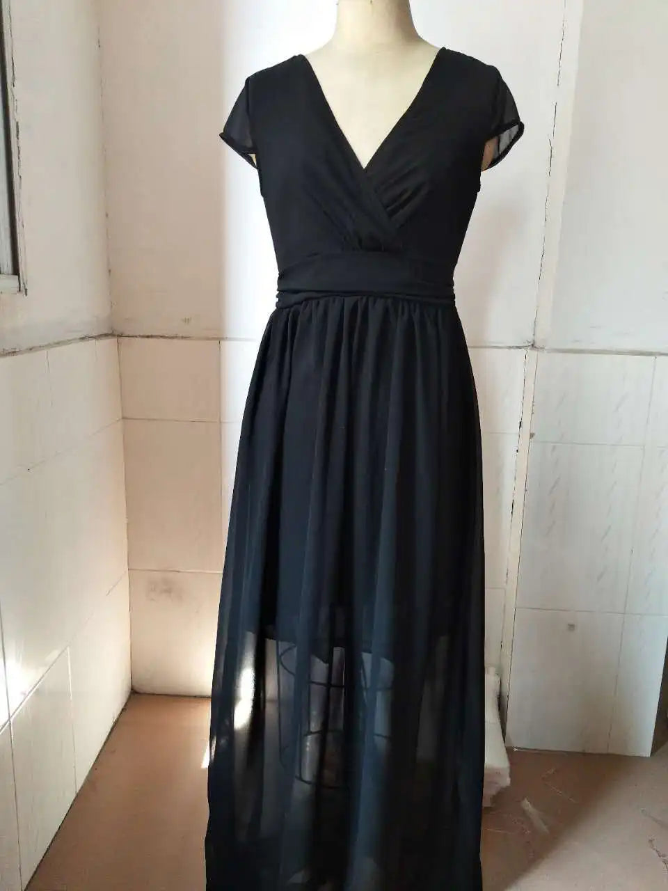 Women's Short Sleeve Chiffon Dress