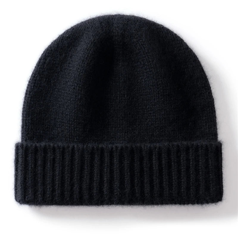 100% Cashmere Knitted Hat with Ear Protection