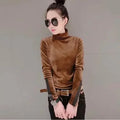 Velvet High Collar Long Sleeve Shirt