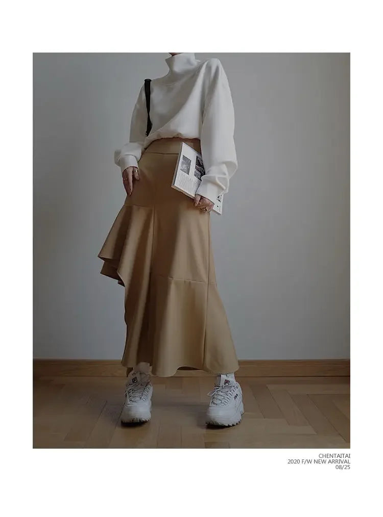 High Collar Long Loose Sleeve Top