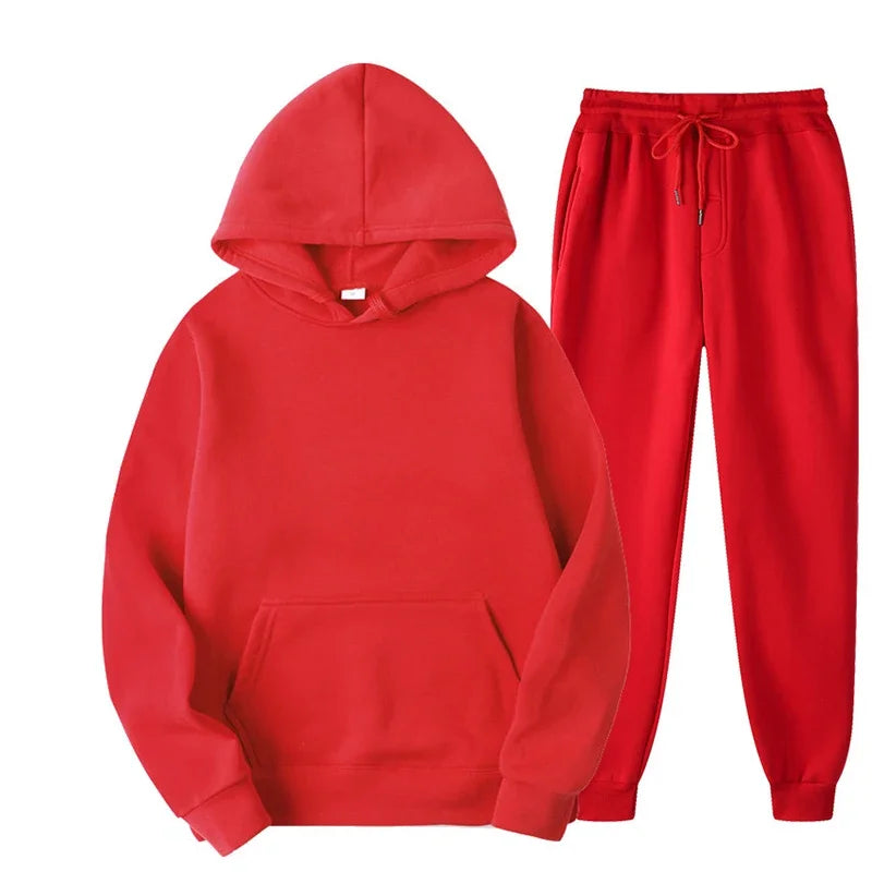Long Sleeve Hoodie+Sports Pants Two Piece Set