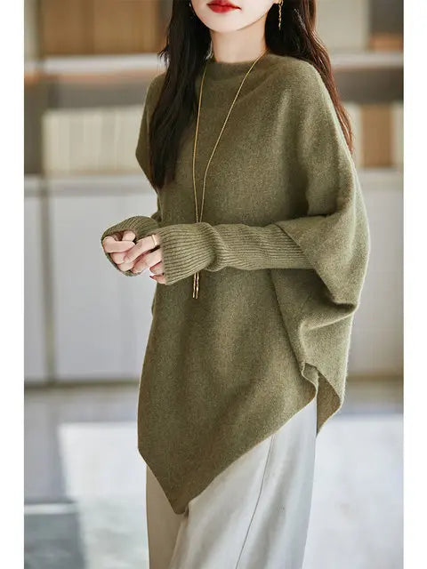 100% Merino Wool Triangle, Boat Neck Pullover Sweater