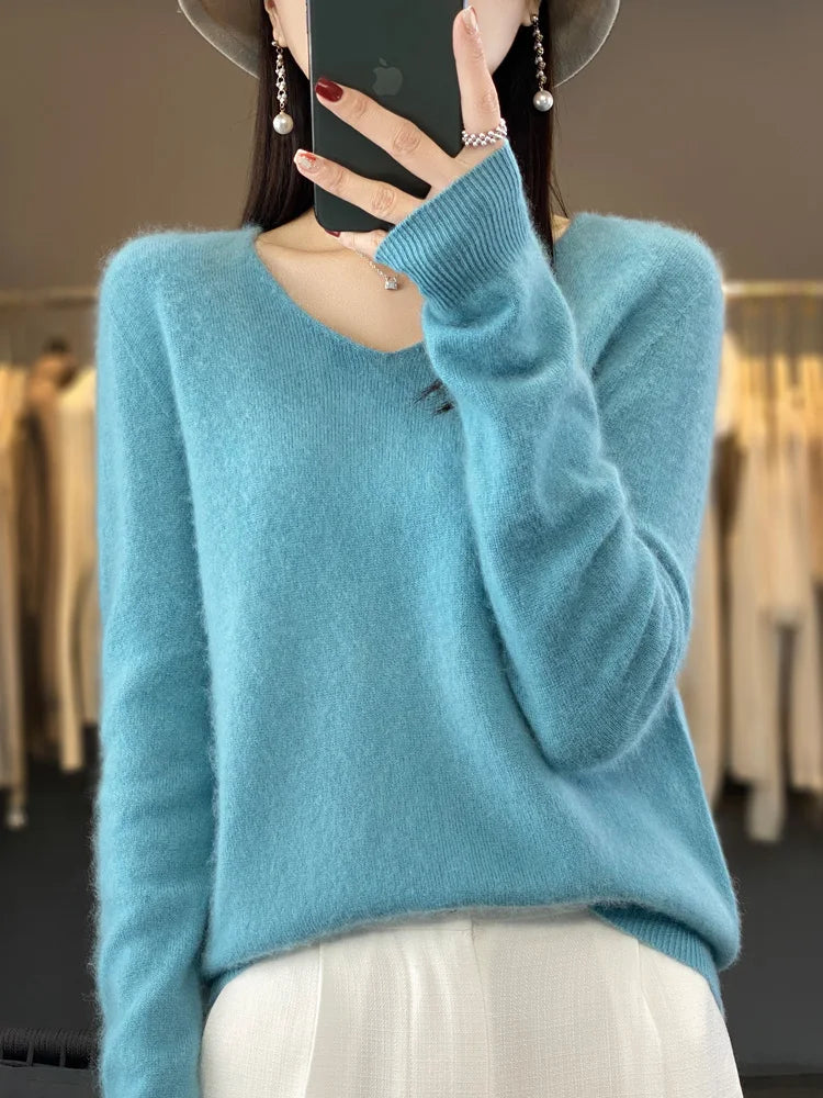 100% Merino Wool Cashmere Pullover Sweater