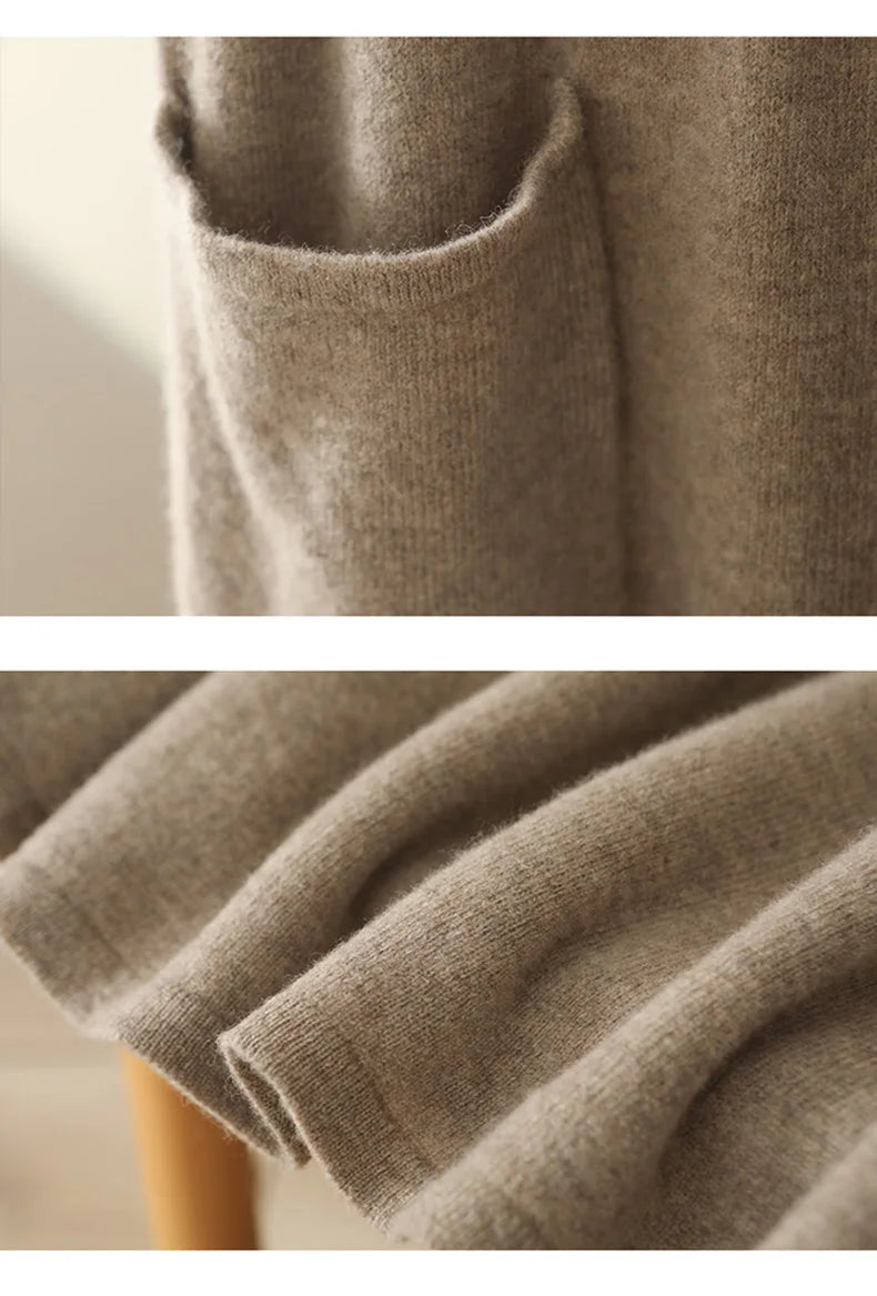 100% Pure Cashmere Wool Women's A-Line Skirt w/Pocket