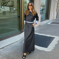 Gray Office 2 Piece Skirt Set
