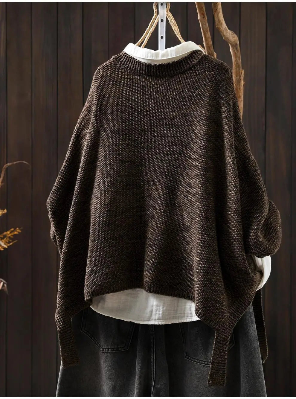 V-Neck Knitted Pullover Sweater
