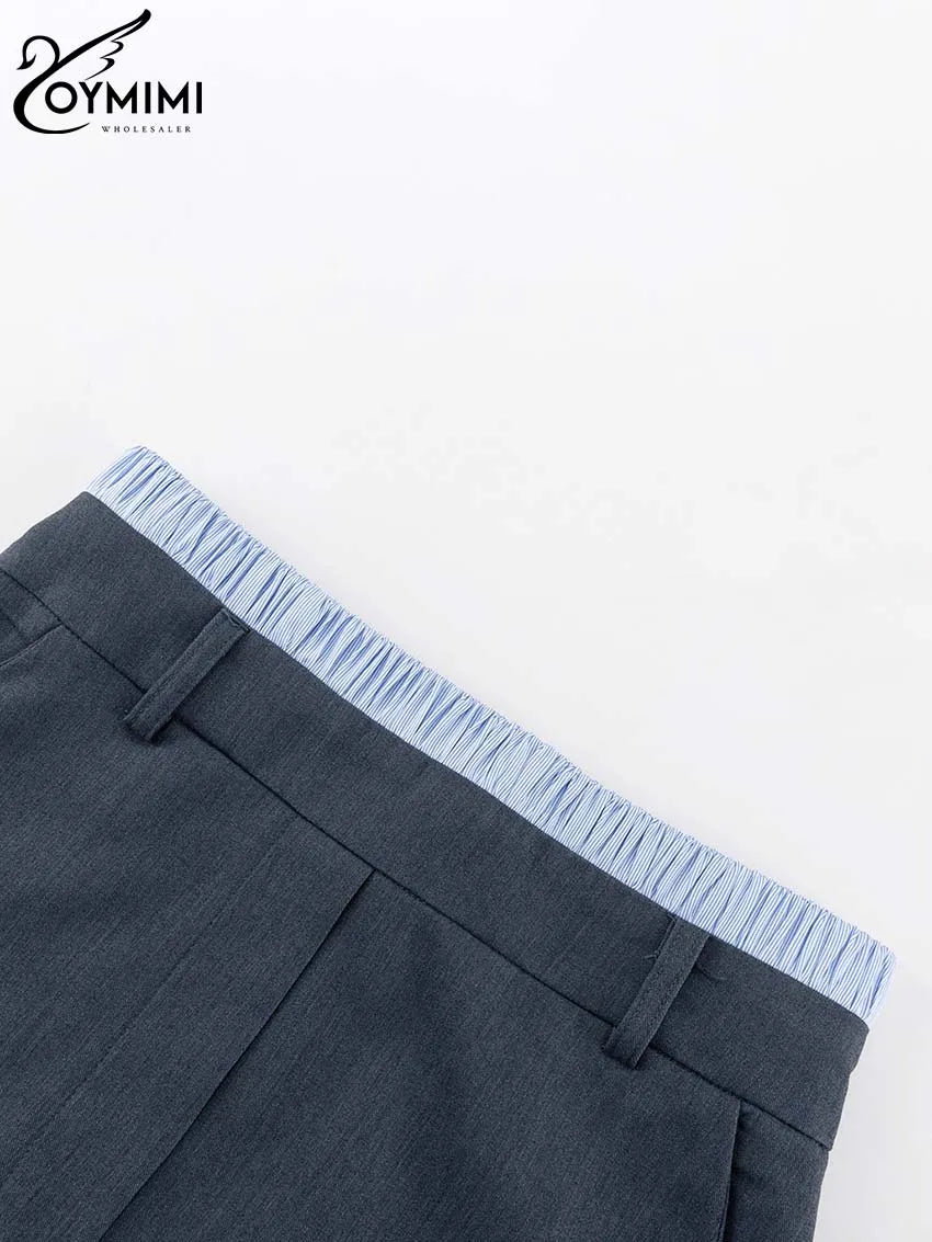 Gray Office 2 Piece Skirt Set