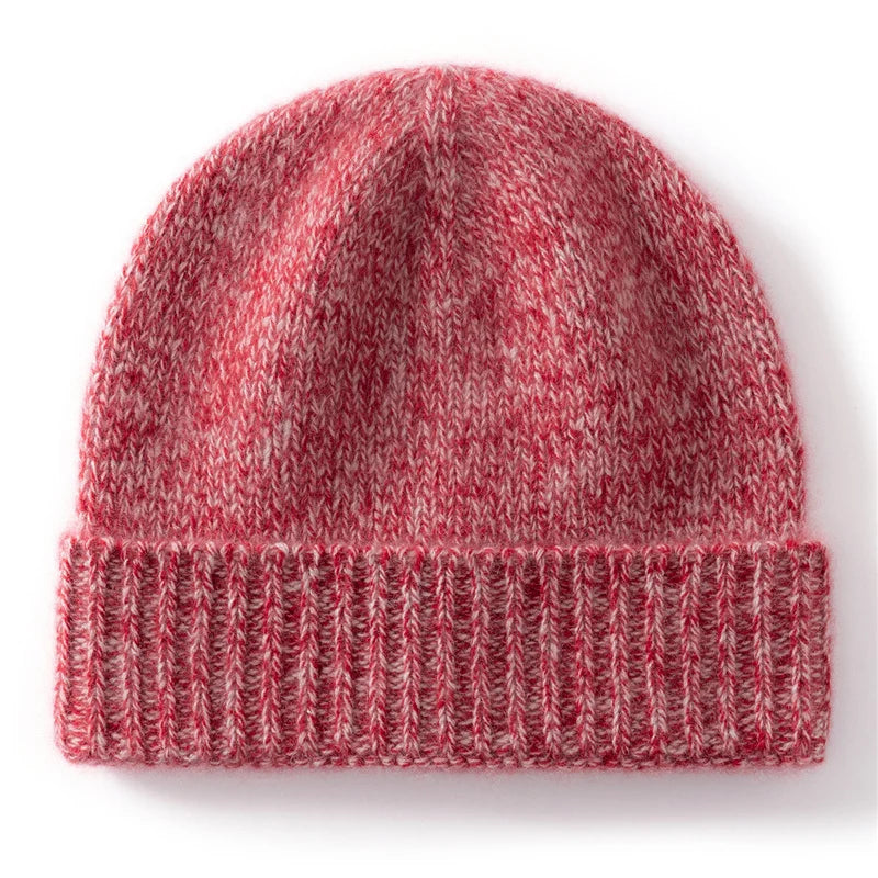 100% Cashmere Knitted Hat with Ear Protection