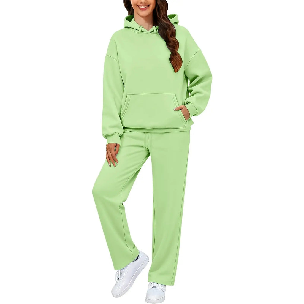 2 PiecePullover Tops And Wide Leg Pants Sweatsuit