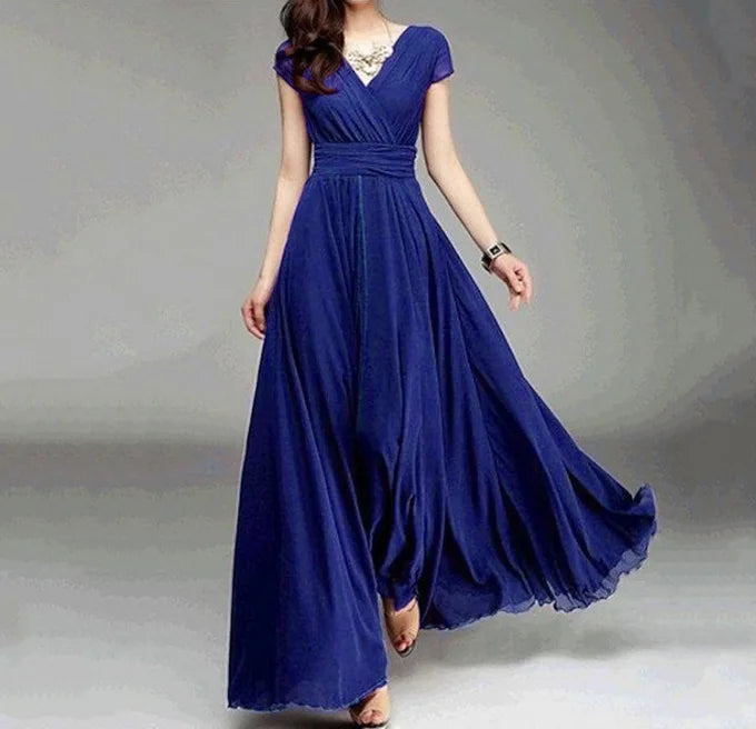 Women's Short Sleeve Chiffon Dress