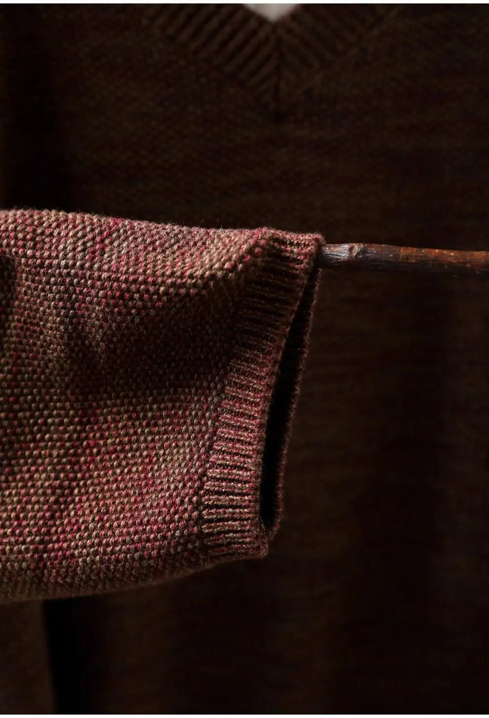 V-Neck Knitted Pullover Sweater