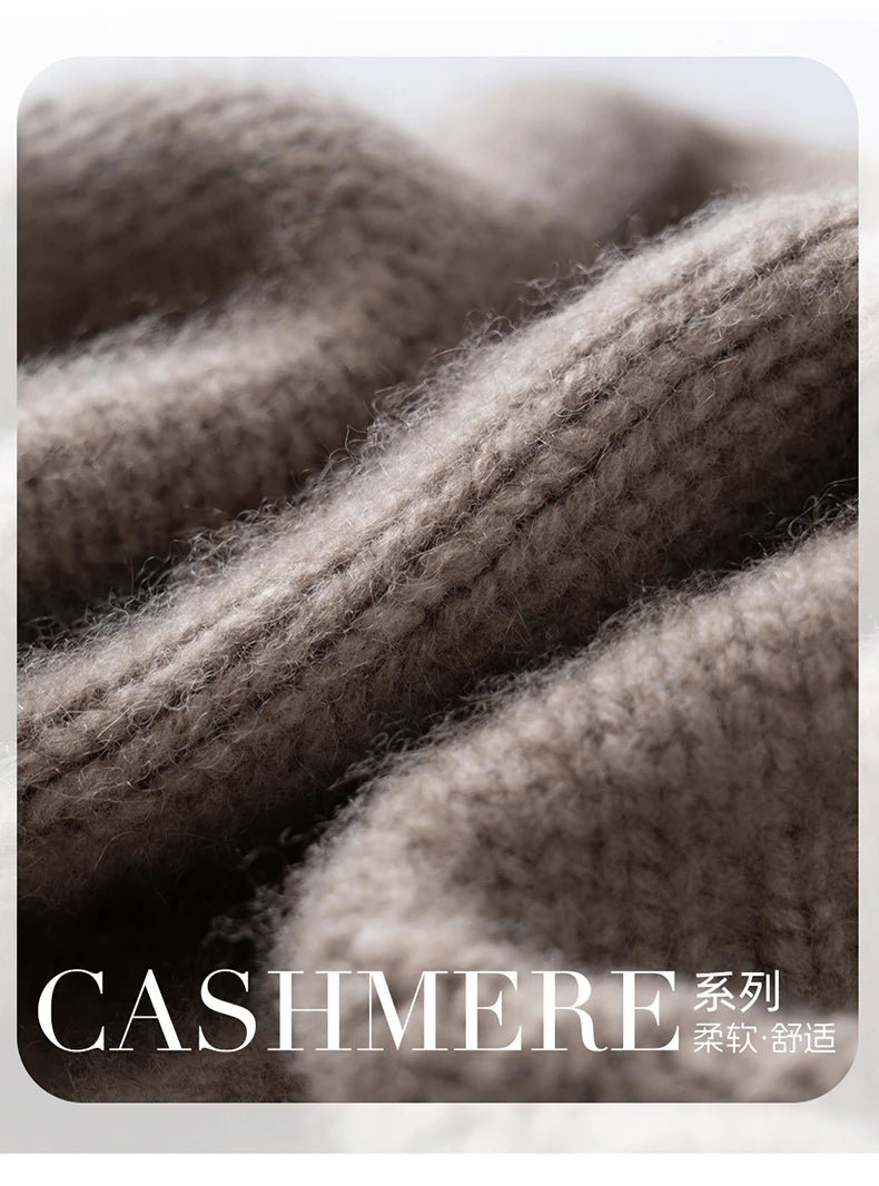 100% Cashmere Knitted Hat with Ear Protection