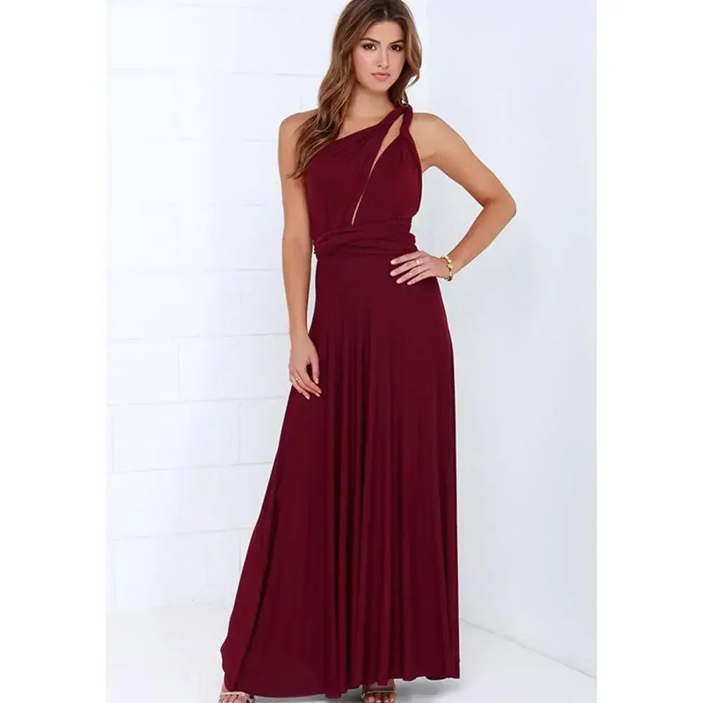Women's V-neck Strappled Long Dress