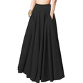 Breathable Half Body Pleated Skirt Micro Elastic Polyester Long Dresses