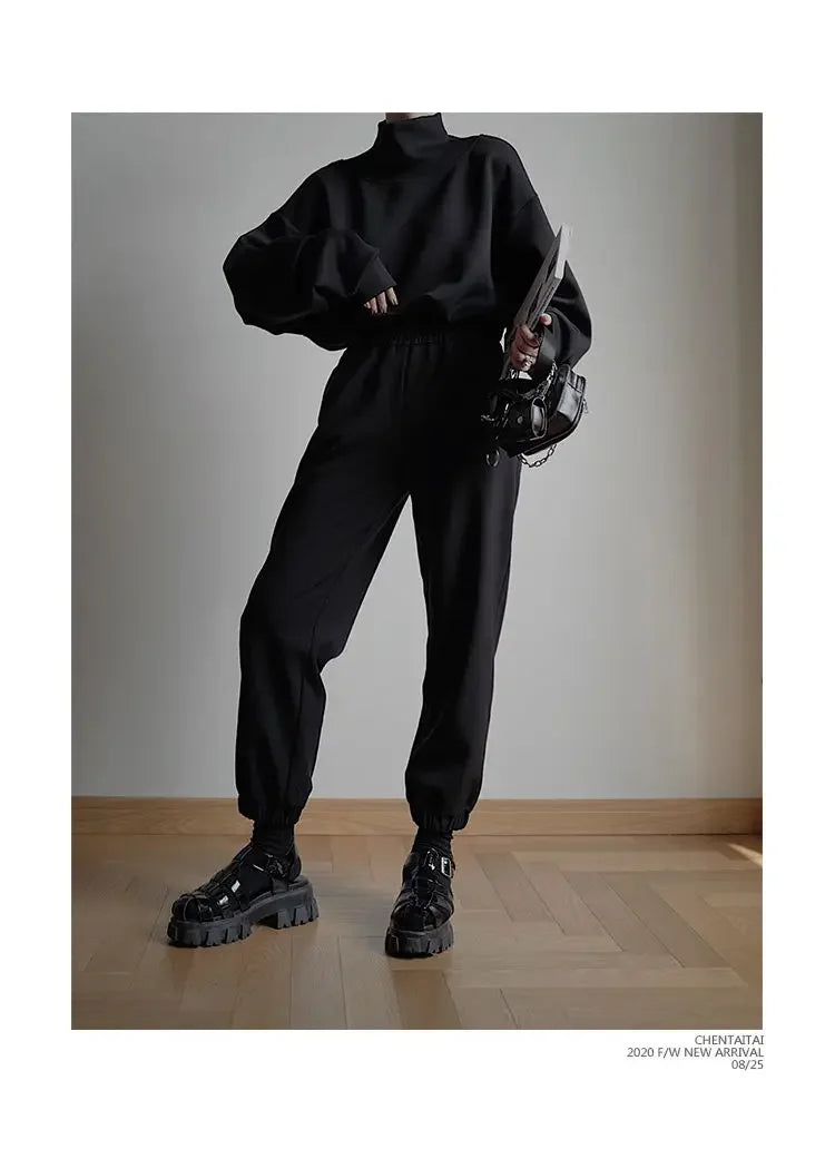 High Collar Long Loose Sleeve Top