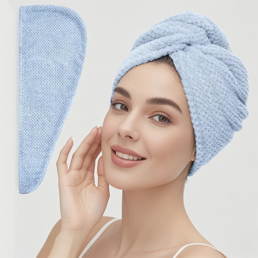 Solid color Absorbent Hair Towel Wrap