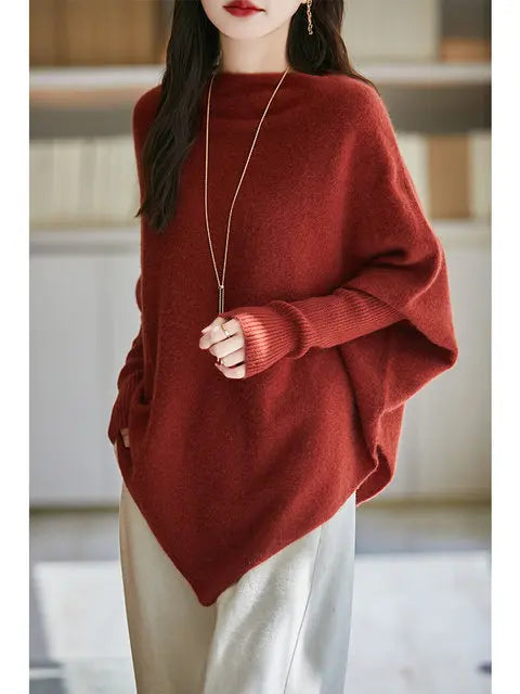 100% Merino Wool Triangle, Boat Neck Pullover Sweater