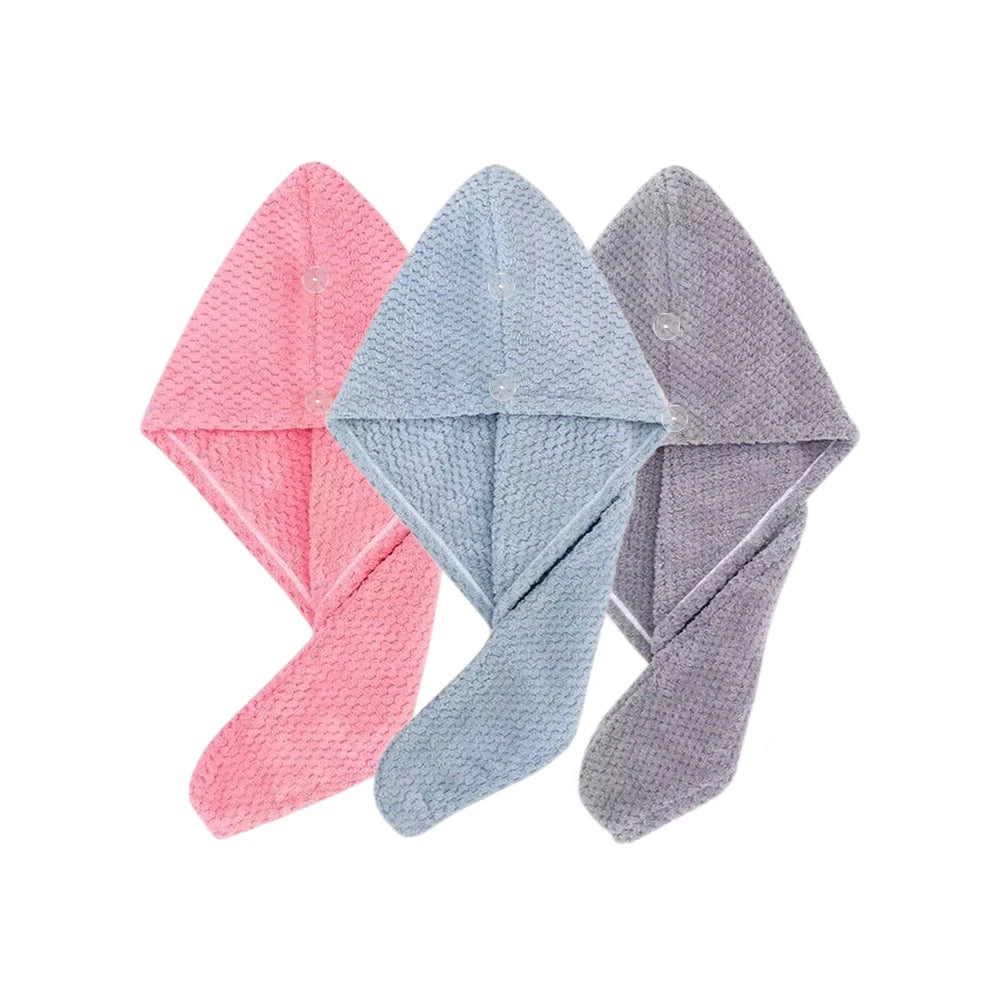 Solid color Absorbent Hair Towel Wrap