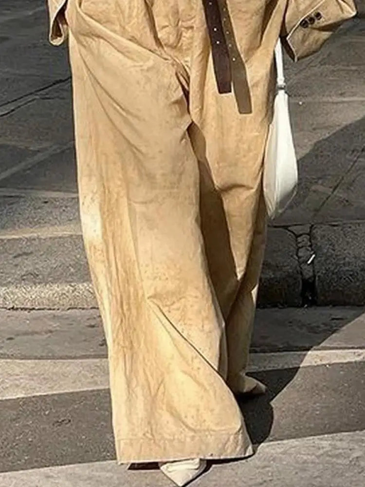 Cotton Two-piece Jumpsuit with Belt