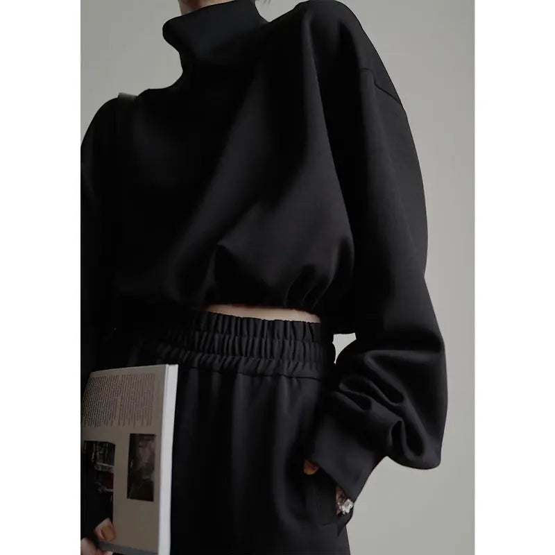 High Collar Long Loose Sleeve Top
