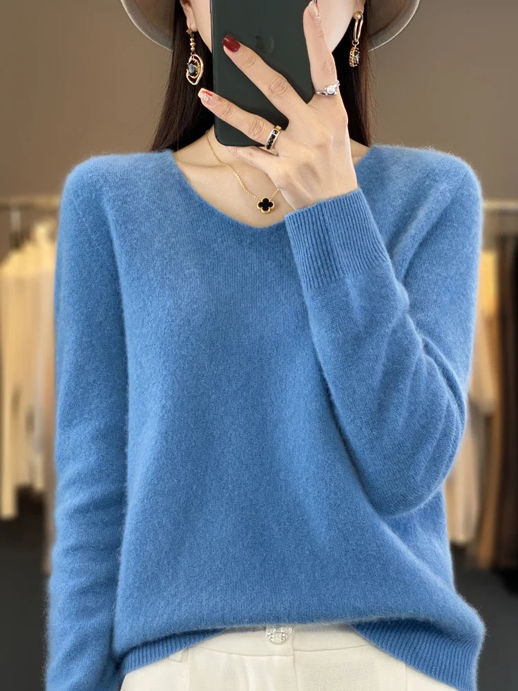 100% Merino Wool Cashmere Pullover Sweater