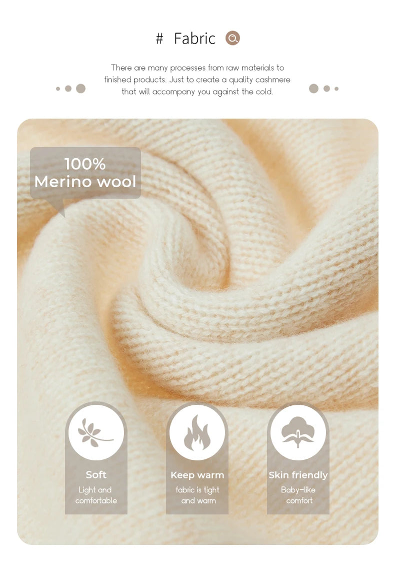 100% Merino Wool Cashmere Pullover Sweater