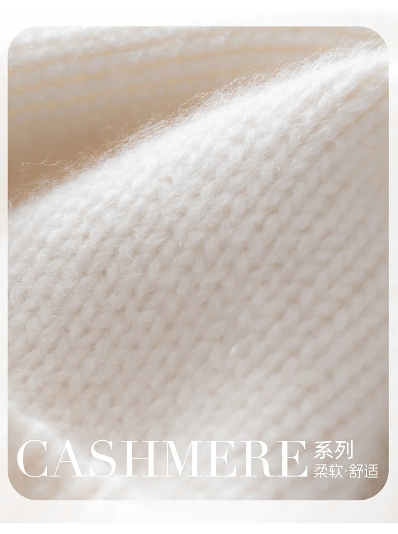 100% Cashmere Knitted Hat with Ear Protection