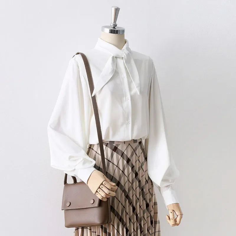 Long Sleeve Loose Lantern Sleeve Blouse