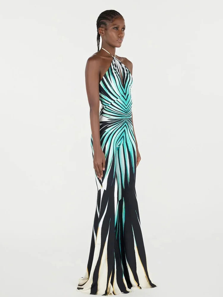 Women's Striped Halter Jumpsuit