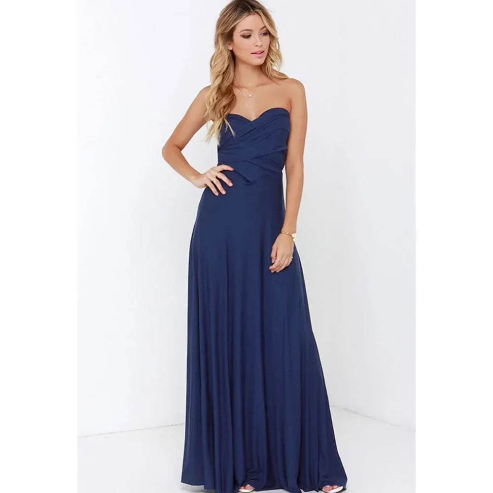 Women's V-neck Strappled Long Dress