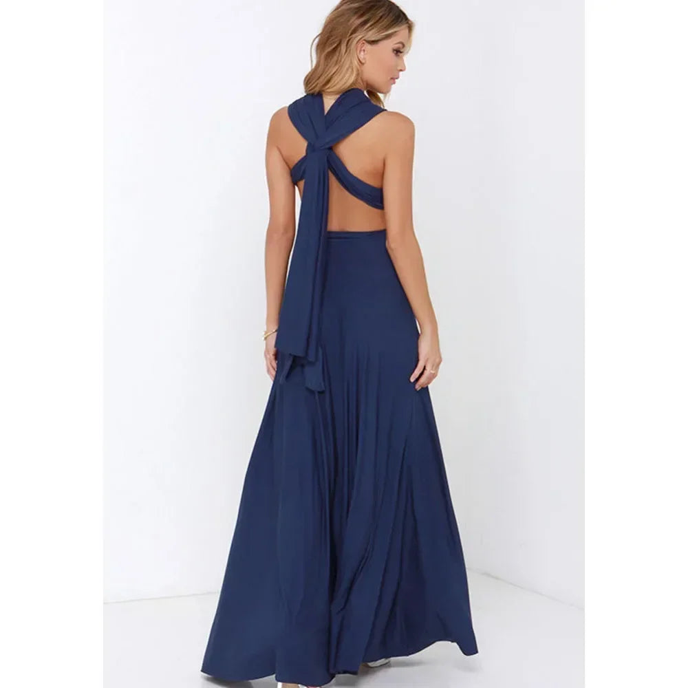 Women's V-neck Strappled Long Dress