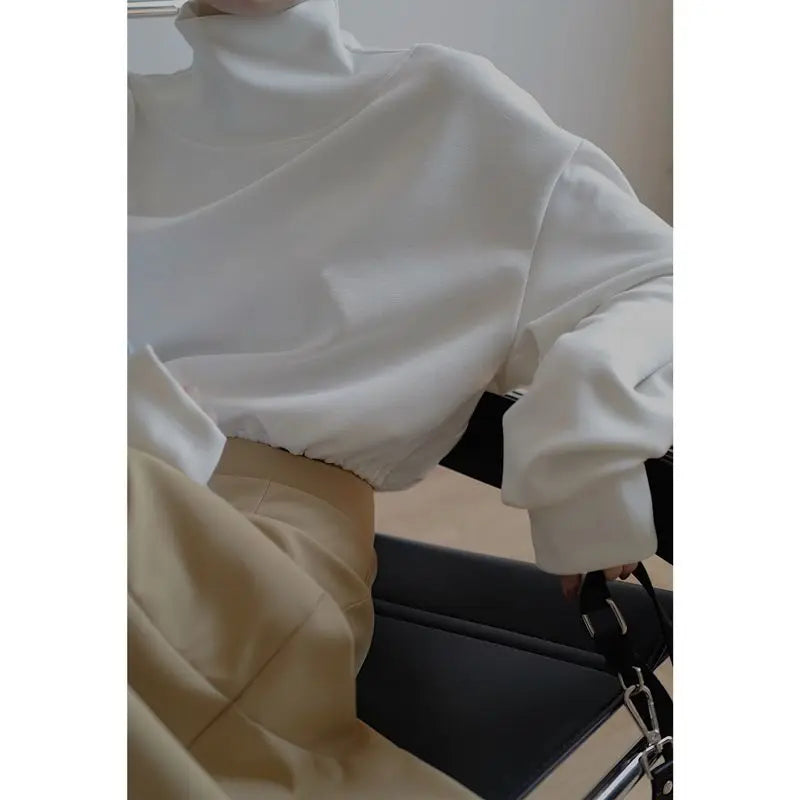 High Collar Long Loose Sleeve Top