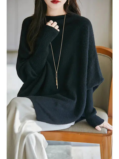 100% Merino Wool Triangle, Boat Neck Pullover Sweater