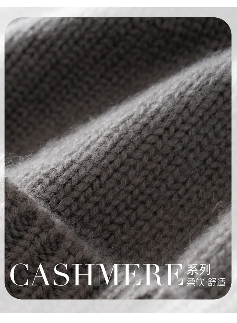 100% Cashmere Knitted Hat with Ear Protection