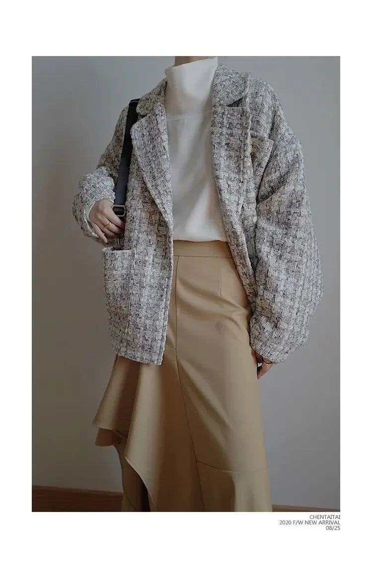 High Collar Long Loose Sleeve Top